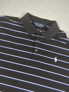 Polo Golf Ralph Lauren Polo Shirt Men's Medium Short Sleeve Striped Pima Cotton